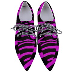 Pink Zebra Pointed Oxford Shoes by ArtistRoseanneJones