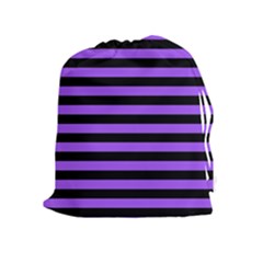 Purple Stripes Drawstring Pouch (xl) by ArtistRoseanneJones