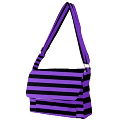 Purple Stripes Full Print Messenger Bag by ArtistRoseanneJones