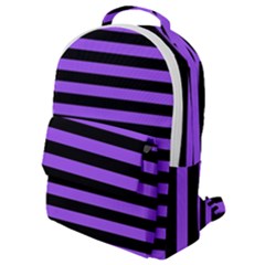 Purple Stripes Flap Pocket Backpack (small) by ArtistRoseanneJones