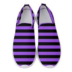 Purple Stripes Women s Slip On Sneakers by ArtistRoseanneJones