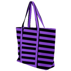 Purple Stripes Zip Up Canvas Bag by ArtistRoseanneJones