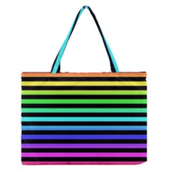 Stripes Rainbow Zipper Medium Tote Bag by ArtistRoseanneJones