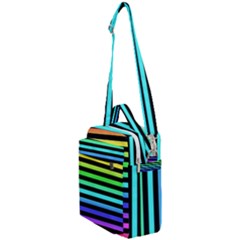 Stripes Rainbow Crossbody Day Bag by ArtistRoseanneJones