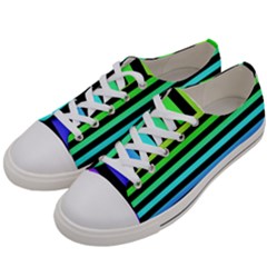 Stripes Rainbow Women s Low Top Canvas Sneakers by ArtistRoseanneJones