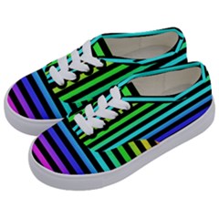 Stripes Rainbow Kids  Classic Low Top Sneakers by ArtistRoseanneJones