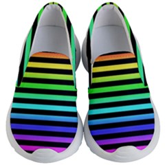 Stripes Rainbow Kids  Lightweight Slip Ons by ArtistRoseanneJones