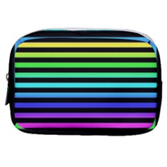 Stripes Rainbow Make Up Pouch (small) by ArtistRoseanneJones