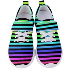 Stripes Rainbow Women s Velcro Strap Shoes by ArtistRoseanneJones