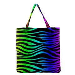 Rainbow Zebra Grocery Tote Bag by ArtistRoseanneJones