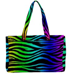 Rainbow Zebra Canvas Work Bag