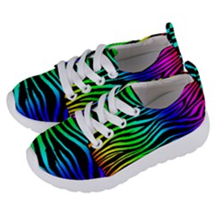 Rainbow Zebra Kids  Lightweight Sports Shoes by ArtistRoseanneJones