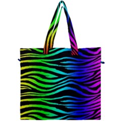 Rainbow Zebra Canvas Travel Bag by ArtistRoseanneJones