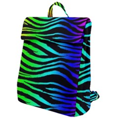 Rainbow Zebra Flap Top Backpack