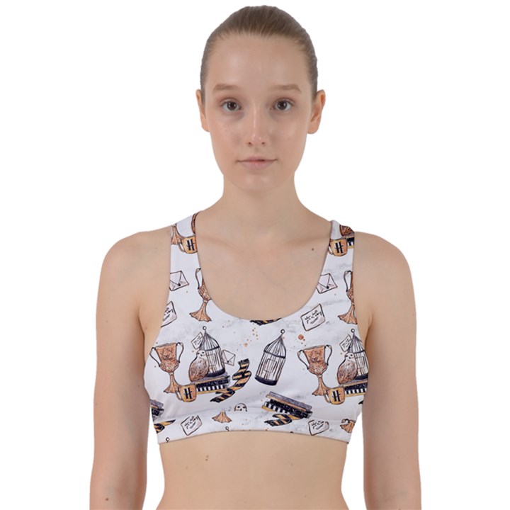 Hufflepuff Pattern Back Weave Sports Bra