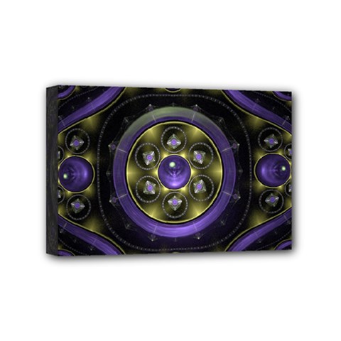 Fractal Sparkling Purple Abstract Mini Canvas 6  X 4  (stretched) by Pakrebo