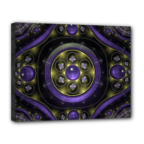 Fractal Sparkling Purple Abstract Canvas 14  X 11  (stretched) by Pakrebo