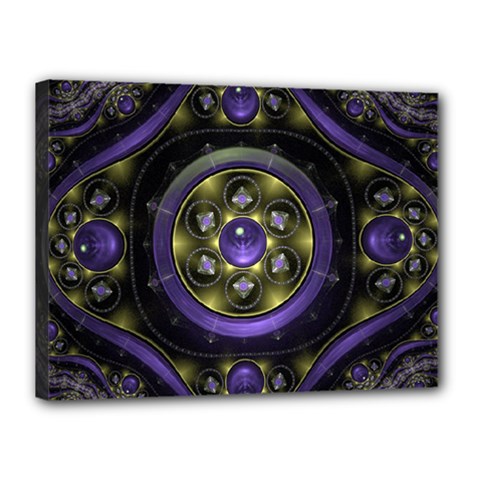 Fractal Sparkling Purple Abstract Canvas 16  X 12  (stretched) by Pakrebo