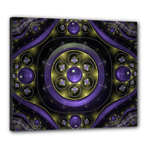 Fractal Sparkling Purple Abstract Canvas 24  X 20  (stretched) by Pakrebo