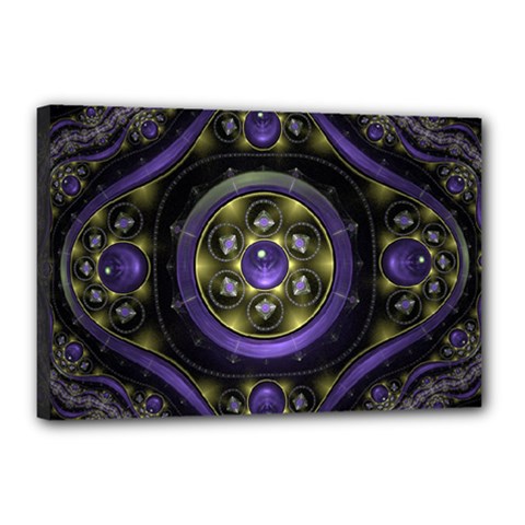 Fractal Sparkling Purple Abstract Canvas 18  X 12  (stretched) by Pakrebo