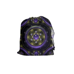 Fractal Sparkling Purple Abstract Drawstring Pouch (medium) by Pakrebo