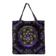 Fractal Sparkling Purple Abstract Grocery Tote Bag by Pakrebo