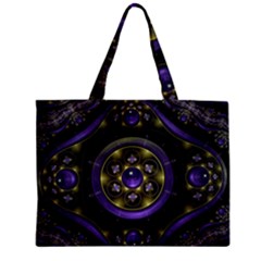 Fractal Sparkling Purple Abstract Zipper Mini Tote Bag by Pakrebo