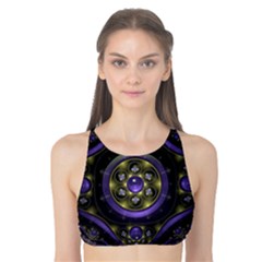 Fractal Sparkling Purple Abstract Tank Bikini Top by Pakrebo