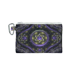 Fractal Sparkling Purple Abstract Canvas Cosmetic Bag (small) by Pakrebo