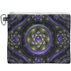 Fractal Sparkling Purple Abstract Canvas Cosmetic Bag (xxxl) by Pakrebo