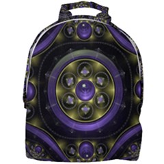 Fractal Sparkling Purple Abstract Mini Full Print Backpack by Pakrebo