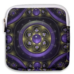 Fractal Sparkling Purple Abstract Mini Square Pouch by Pakrebo