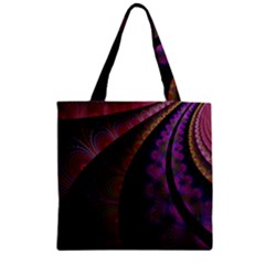 Fractal Colorful Pattern Spiral Zipper Grocery Tote Bag by Pakrebo