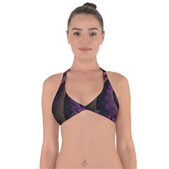 Fractal Colorful Pattern Spiral Halter Neck Bikini Top by Pakrebo