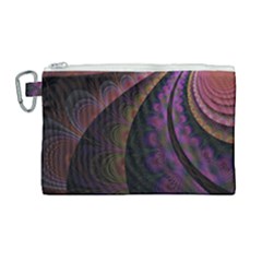 Fractal Colorful Pattern Spiral Canvas Cosmetic Bag (large) by Pakrebo