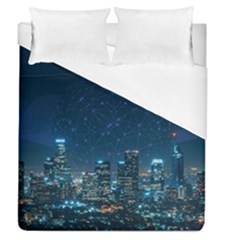 Smart City Communication Network Duvet Cover (queen Size) by Pakrebo