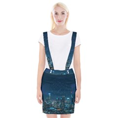 Smart City Communication Network Braces Suspender Skirt by Pakrebo