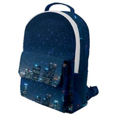 Smart City Communication Network Flap Pocket Backpack (small) by Pakrebo