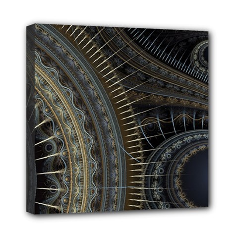 Fractal Spikes Gears Abstract Mini Canvas 8  X 8  (stretched) by Pakrebo