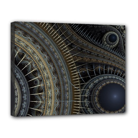 Fractal Spikes Gears Abstract Canvas 14  X 11  (stretched) by Pakrebo