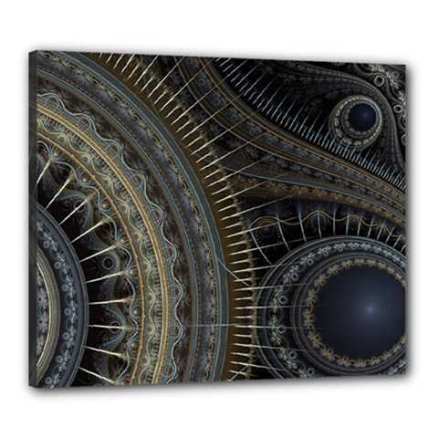 Fractal Spikes Gears Abstract Canvas 24  X 20  (stretched) by Pakrebo