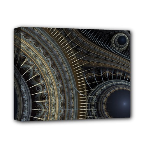 Fractal Spikes Gears Abstract Deluxe Canvas 14  X 11  (stretched) by Pakrebo