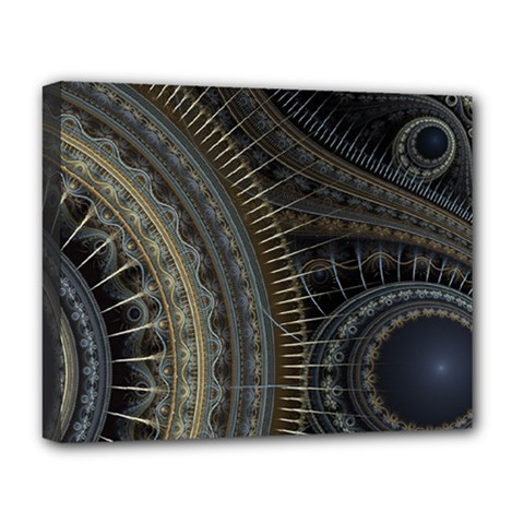 Fractal Spikes Gears Abstract Deluxe Canvas 20  X 16  (stretched) by Pakrebo