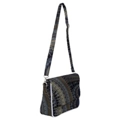 Fractal Spikes Gears Abstract Shoulder Bag With Back Zipper