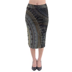 Fractal Spikes Gears Abstract Midi Pencil Skirt by Pakrebo