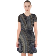 Fractal Spikes Gears Abstract Adorable In Chiffon Dress