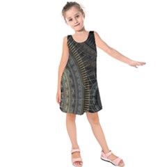 Fractal Spikes Gears Abstract Kids  Sleeveless Dress by Pakrebo