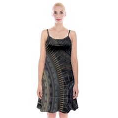 Fractal Spikes Gears Abstract Spaghetti Strap Velvet Dress by Pakrebo