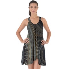 Fractal Spikes Gears Abstract Show Some Back Chiffon Dress by Pakrebo