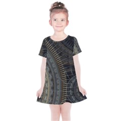 Fractal Spikes Gears Abstract Kids  Simple Cotton Dress by Pakrebo